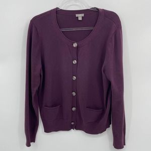 J. Jill Purple Cardigan Sweater
